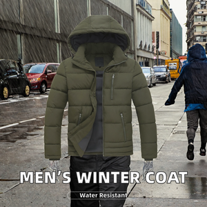 Chaquetas Acolchadas con Capucha y Cremallera para Hombre, Ropa de Calle al por Mayor, para Clima Frío de Invierno, Alta Calidad, Impermeables, Transpirables, 100% Poliéster - Product Image 2