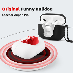 Funda de silicona para auriculares <span class=keywords><strong>Airpods</strong></span> <span class=keywords><strong>Pro</strong></span> 3, diseño <span class=keywords><strong>Original</strong></span> personalizado, dibujos animados, Bulldog 3D, novedad - Product Image 2