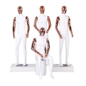 Tienda de moda Popular de lujo cromado cara y mano músculo masculino FRP maniquíes blancos maniquí de cuerpo completo para escaparate - Product Image 1
