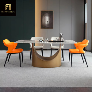 Foshan Furniture 4 6 8 10 Seater Buffet Comedor Dinning Kitchen <strong>Mesa</strong> De Cozinha Jantar Stone Marble Bronze Dining <strong>Table</strong> - Product Image 3