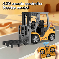 Mini Montacargas Eléctrico RC de Aleación 1/64 2.4G con Remolque, 4 Canales, Listo para Usar, Control Remoto por APP, Juego de Escritorio, Juguetes de Ingeniería para Niños