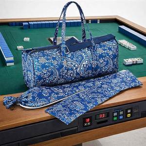 3 Piece <b>Set</b> Printed Waterproof Portable Travel Shoulder Strap Tiles Mat Pusher Carrying Case <b>Mahjong</b> Accessories - Product Image 1