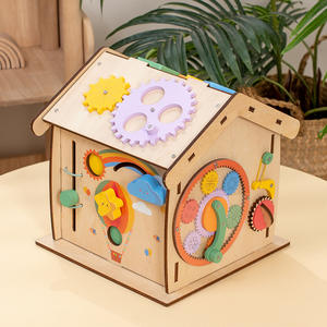 Montessori 13 en 1 enfants en bois occupé <span class=keywords><strong>maison</strong></span> bricolage assembler des jouets de planche occupés pour les tout-petits pour les compétences de base et l'entraînement de la motricité fine - Product Image 2