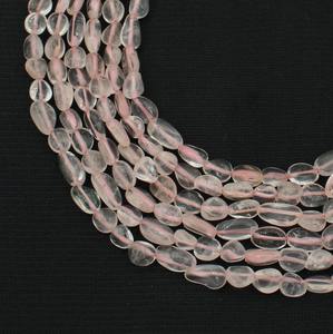 Perles de quartz rose naturel, faites à la main, petites pierres précieuses en forme de nuget, 5x6mm à 5x9mm - Product Image 6