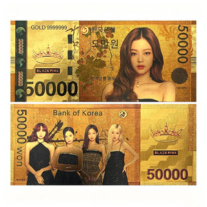 Banconota da Collezione Placcata in <span class=keywords><strong>Oro</strong></span> 24K con 4 Design del <span class=keywords><strong>Gruppo</strong></span> K-Pop KR, Vendite Calde 2026 - Product Image 2