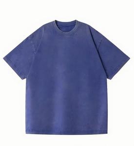 เสื้อยืดแขนสั้นสไตล์อเมริกัน 180 กรัม ผ้าแคนวาสลายทาง ล้างสีแบบวินเทจ ทรงโอเวอร์ไซส์ มีกระเป๋า ผู้ชาย แฟชั่น ทันสมัย ผลิตตามแบบ ODM โพลีเอสเตอร์ 100% - Product Image 2
