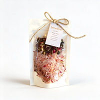 Brinelume Sachet de sel de bain naturel apaisant à la lavande et à la rose pour un sommeil réparateur et le soulagement de l'anxiété, pour baignoire à domicile, avec sel d'Epsom, pour rituels domestiques et spa