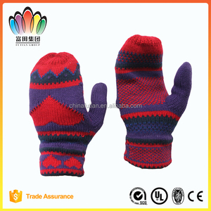 FT FASHION <span class=keywords><strong>Fille</strong></span> Mignon Jacquard Tricot <span class=keywords><strong>Mitaine</strong></span> Gants avec Polaire À L'intérieur - Product Image 2