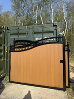 Portails de villa durables pour balcons, personnalisables en couleur et taille, avec panneaux en fer et cadres en tubes carrés galvanisés, finition thermolaquée