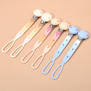 Silicone Pacifier Clip Chain Baby Teether Anti Drop Chain 0-12 Months Bpa Free Food Grade <b>Material</b> White Straight Body - Product Image 3