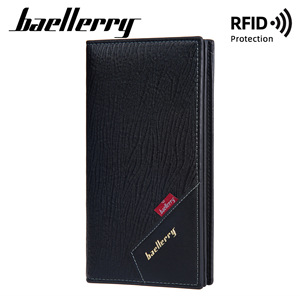 กระเป๋าสตางค์ยาวผู้ชาย Baellerry สีดำกาแฟ ป้องกัน RFID ช่องใส่บัตรหลายช่อง พับสองตอน หนังนิ่ม ใช้ได้ทุกวัน - Product Image 5