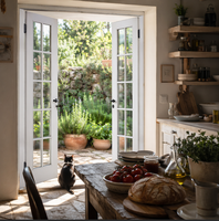 Modernes Fenster mit Doppelverglasung Horizontales Schiebefenster Französisches Europäisches Edelstahl-Jalousiefenster Einbruchsicher für Hotels Außenbereich