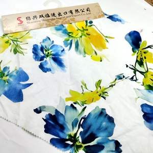 Tela <span class=keywords><strong>de</strong></span> Alta Calidad con Estampado Floral Azul, Tejido Liso, 45% Algodón, 55% <span class=keywords><strong>Lino</strong></span>, 106 GSM, para Bolsas <span class=keywords><strong>de</strong></span> Ropa y Fundas - Product Image 5