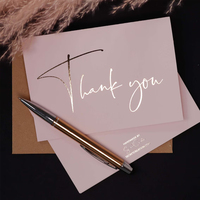 Tarjeta de Visita Personalizada de Lujo, Negra, con Relieve, Impresión de Tarjeta de Agradecimiento Comercial con Estampado en Dorado