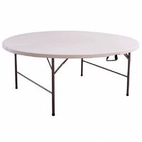 Table Pliante Ronde en Plastique pour 10 Personnes, pour Mariage, Fête en Extérieur, Banquet et Chaises