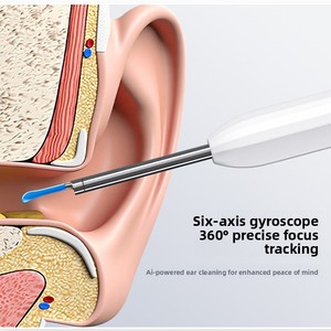 Otoscope intelligent V87 PRO <span class=keywords><strong>pour</strong></span> le nettoyage des <span class=keywords><strong>oreilles</strong></span>, visuel, HD, avec gyroscope 6 axes, sans fil, et embouts en silicone – Vente en gros - Product Image 4