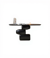 Table console moderne de luxe en fibre de verre, forme galet, durable, design unique, table d'appoint pour entrée et couloir