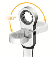 Jeu de clés à cliquet, tête réglable, ensembles de 5/6/7 pièces, en acier au chrome-vanadium CR-V, kit de clés à cliquet à tête flexible robuste