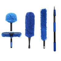 Kit de nettoyage de plafonds et de hauteurs en alliage d'aluminium, avec perche télescopique et tête de brosse à toile d'araignée, best-seller transfrontalier, 12 poils