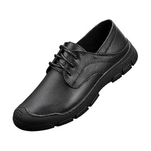 Chaussures décontractées pour hommes en cuir à lacets, bout rond, semelle en caoutchouc souple, style printemps - Product Image 4