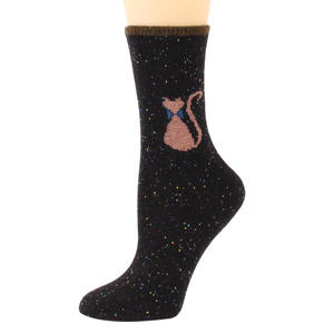 נשים חורף נשים באמצע עגל גרביים חמודים רך חמוד נקבה עיצוב צוות שימוש יומיומי שמלה סיטוני דק דק. סדר 12 זוגות - Product Image 2