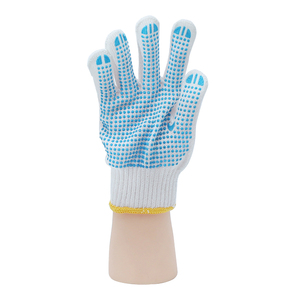 Reguliere stijl blauwe bies 450g groothandel hoogwaardige puur katoenen antistatische antislip vochtregulerende ademende veiligheidshandschoenen - Product Image 5