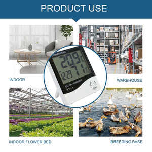 Indoor Thermometer <strong>LCD</strong> Digital Clock Thermometer Hygrometer <strong>Temperature</strong> Humidity Tester - Product Image 6
