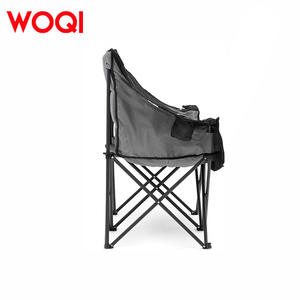 Silla de Playa Plegable Portátil Woqi, Color Gris Ceniza, Estructura de Acero, Relleno de Espuma, Sofá de Jardín para Exteriores con Bolsillos Laterales - Product Image 3
