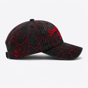 Wholesale Custom Logo Raw Edge Applique <b>Flat</b> Embroidery Washed Heavy Denim 6 Panel Baseball Cap Vintage Dad <b>Hat</b> Manufacturer - Product Image 3