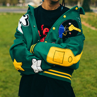 Vente en gros d'écussons vierges brodés veste de baseball Letterman Varsity pour hommes vestes streetwear vintage de haute qualité pour les collèges