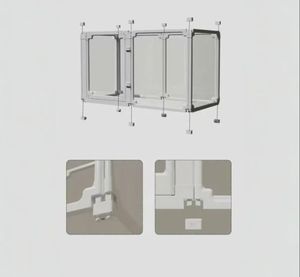 Современный стальной забор для домашних животных сплошной пластиковый пуговичный ограждение для домашних собак клетка против кошачьей двери барьер с рисунком животных сетчатый материал - Product Image 5