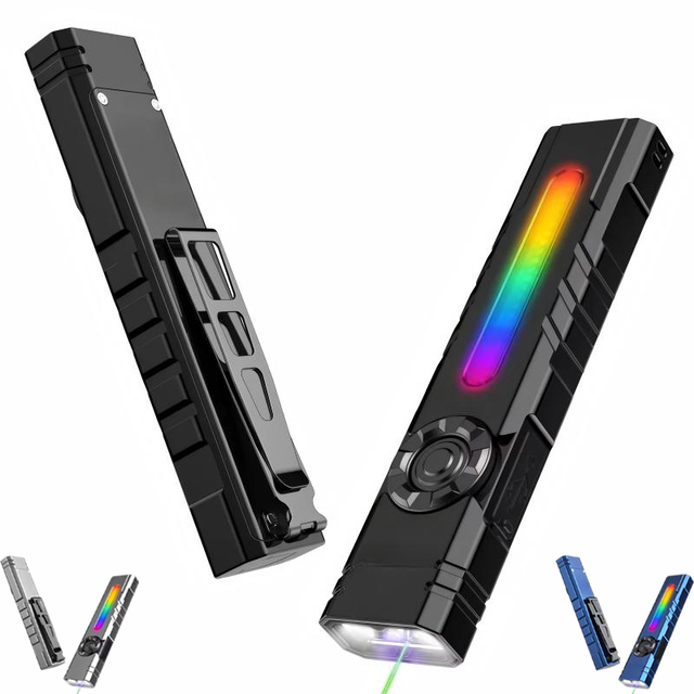 Switch 2500LM Laser LED Flashlight UV with RGB Light Waterproof Portable USB Rechargeable Magnetic EDC Tactical Flashlight