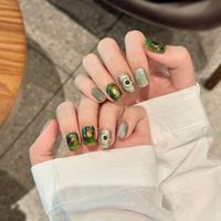 Uñas Acrílicas Artificiales Cortas Cuadradas Hechas a Mano, Diseño Personalizado OEM, 10 Piezas, Reutilizables, Suministro al por Mayor con Etiqueta Privada