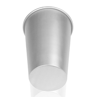 Vaso Reutilizable de Aluminio Plateado para Fiestas, Campamentos y Actividades al Aire Libre, Ecológico, Ligero, Estilo Clásico, con Logotipo que Cambia de Color