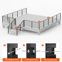 Accessoires d'escalier carrés en métal EKOO, best-sellers, 40x40 mm, pour balustrade de balcon