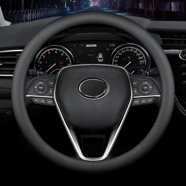 Fiber Leather Car Steering Wheel Cover Light Weight Car Steering Wheel Cover for Effortless Steering Control