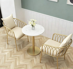 Silla Lateral de Metal Tapizada, Sillón de Descanso para Sala de Estar, Cafetería, Restaurante - Product Image 2