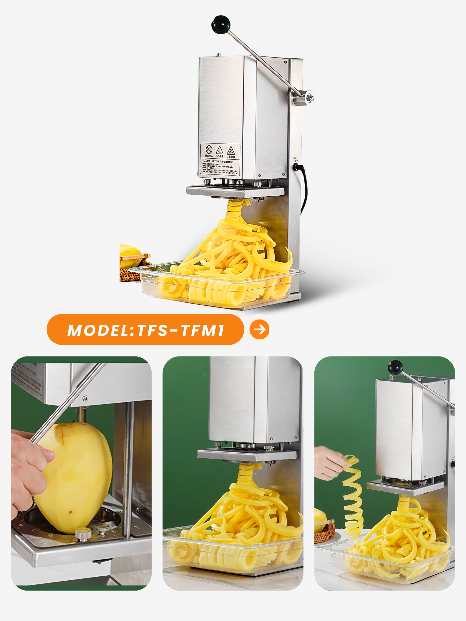 Twist Potato Slicer - High Productivity for Snack Shops