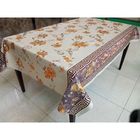 Meilleure Vente Nappe en PVC Gaufré Solide, Nappe Dorée Gaufrée et Imprimée avec Dos en Polyester