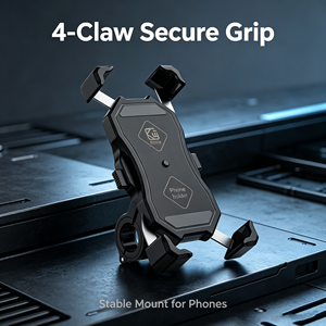 Support de téléphone flexible à quatre griffes rétractable automatiquement, étanche, avec fixation stable et hauteur réglable pour VTT et vélo de route - Product Image 1