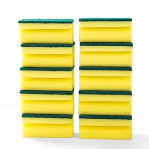 kitchen cleaning dish sponge for washing dishes I-shaped composite sponges scouring pads