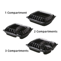 Boîtes Alimentaires Jetables en PP à 3 Compartiments, Emballages Plastiques pour Plats à Emporter