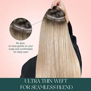 Extensiones de Cabello Ruso Rubio Ceniza de Lujo, Doble Trama, Cutícula Alineada, Cabello Humano Virgen Remy Original - Product Image 4