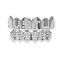 Hip Hop Punk Style Mode Corps Bijoux Diamant Placage Rap Bretelles Dents Grilles Accessoires Tendance