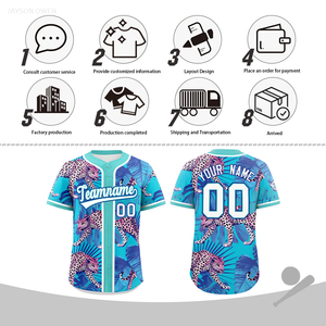 Chất lượng cao bán buôn tùy chỉnh bóng chày thể thao áo sơ mi với đầy đủ-in hổ mẫu thiết kế phù hợp cho các đội - Product Image 5