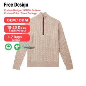 MT38 <span class=keywords><strong>Pullover</strong></span> a <span class=keywords><strong>Polo</strong></span> Personalizzato dal Produttore con Mezza Zip in Maglia 100% Lana per Abbigliamento Uomo - Product Image 1