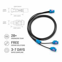 Kabel Koaksial Kustom 50 Ohm, Rangkaian Kabel Komunikasi Kecepatan Tinggi, Konektor Fakra Otomotif Biru, Kendaraan, PTFE/PVC