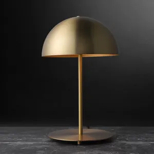 Lampe de Table de salon en laiton, lampe de Table de chevet en forme de champignon, lampe de Table en or