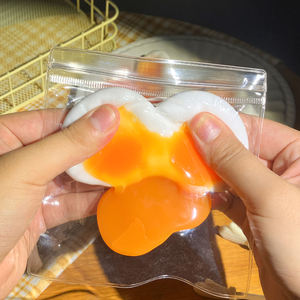 ของเล่นบีบไข่แดงพลาสติกแบบใหม่ TPR บรรเทาความเครียด สำหรับผู้ใหญ่และเด็ก ของเล่นบีบตลกๆ รูปไข่ขี้ปลอม บอลเค้ก ของเล่นคลายเครียด - Product Image 4