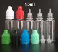 Flacon compte-gouttes en plastique PET liquide de 5 ml, 10 ml, 15 ml, 20 ml, 30 ml avec bouchon à vis anti-effraction et anti-enfants